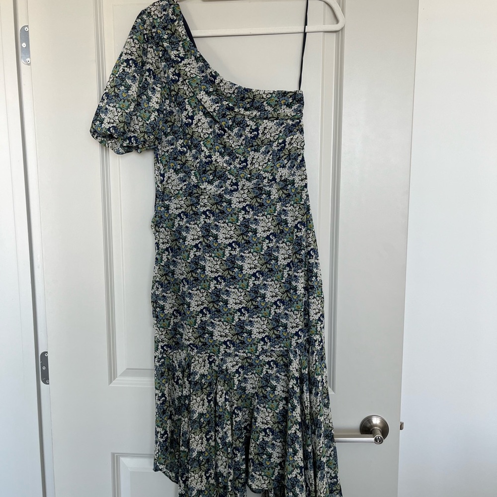 Santorini Floral One Shoulder Midi Dress